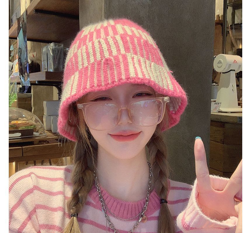 Bucket Knit Hat Striped