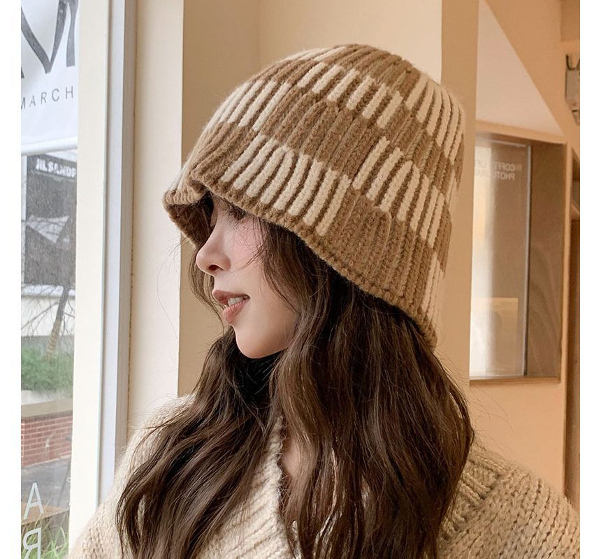 Bucket Knit Hat Striped