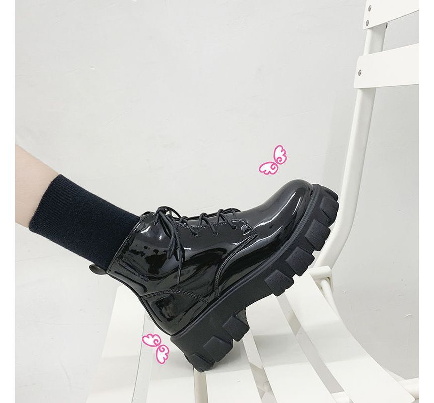 Short Boots Lace-Up Platform