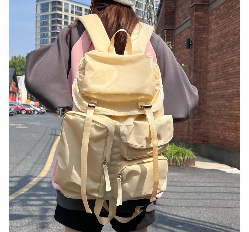 Plain Backpack Nylon Drawstring