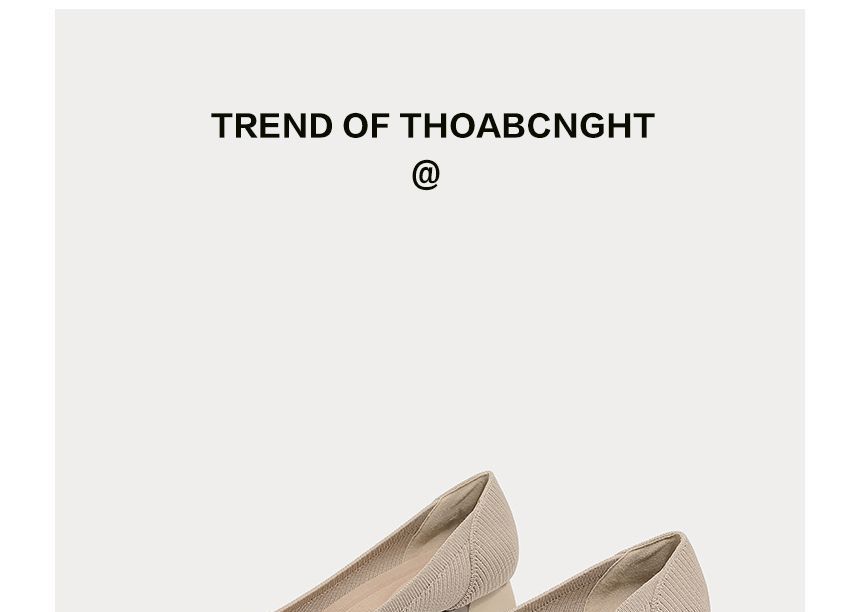 Low-Heel Pointed Pumps Knit