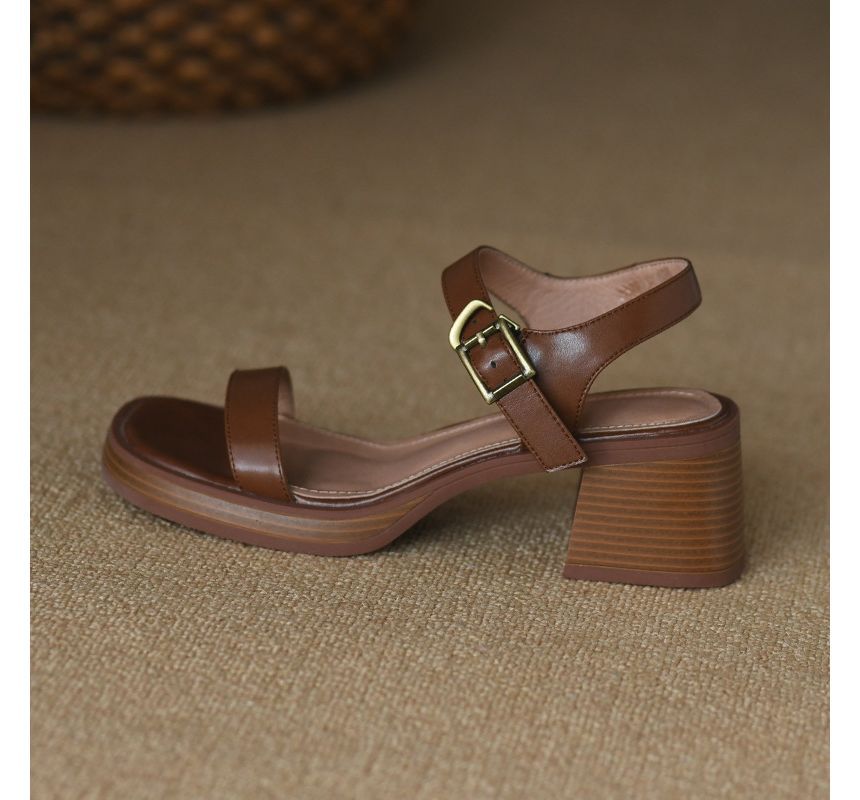 Sandals Block-Heel Buckled