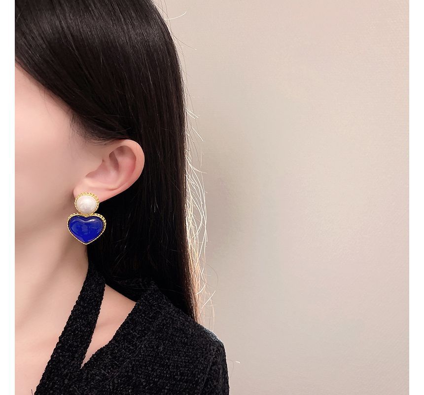 Drop Tone Heart Two Earring