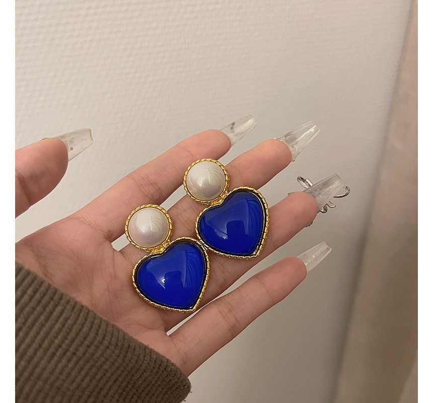 Drop Tone Heart Two Earring