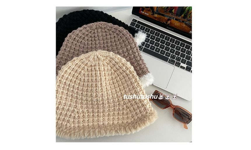 Hat Trim Fluffy Knit Cloche