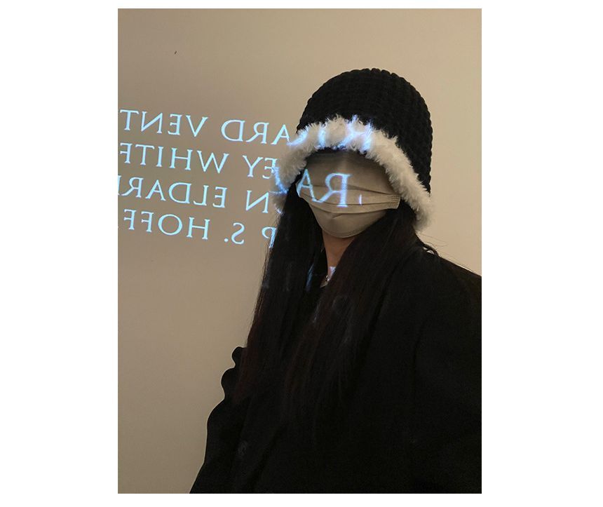 Hat Trim Fluffy Knit Cloche
