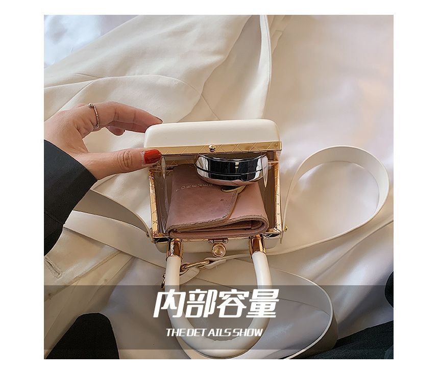 Leather Bag Boxy Faux Plain Hand