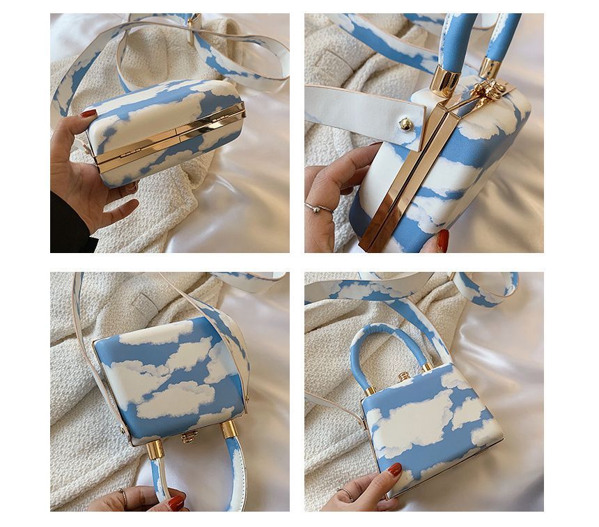 Leather Bag Boxy Faux Plain Hand