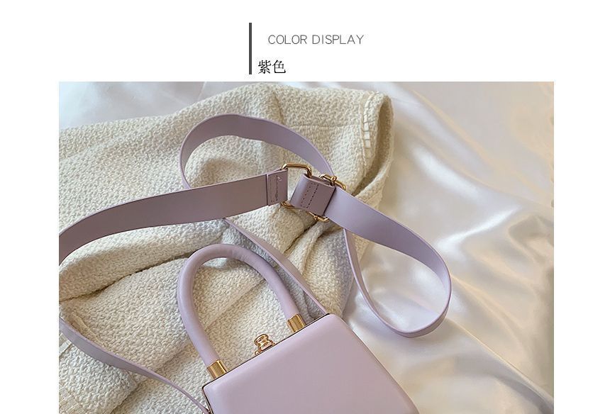 Leather Bag Boxy Faux Plain Hand