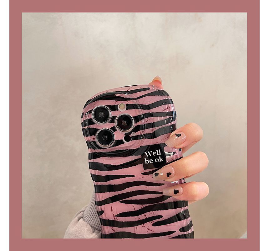 Phone Print Zebra Case Hand Chain