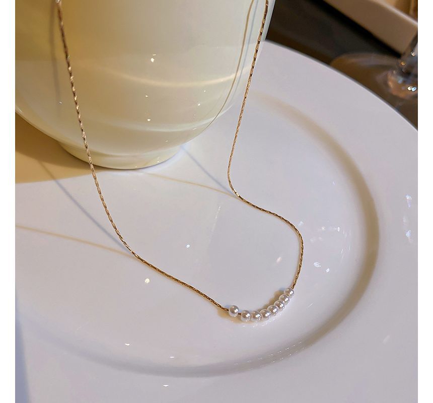 Pearl Faux Necklace Alloy