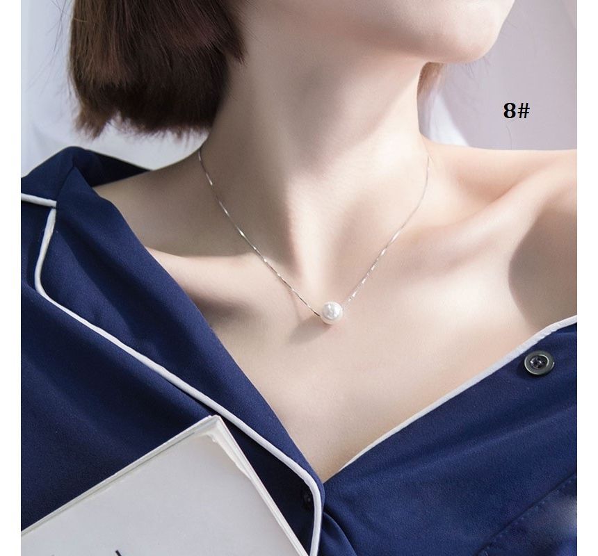 Pearl Faux Necklace Alloy