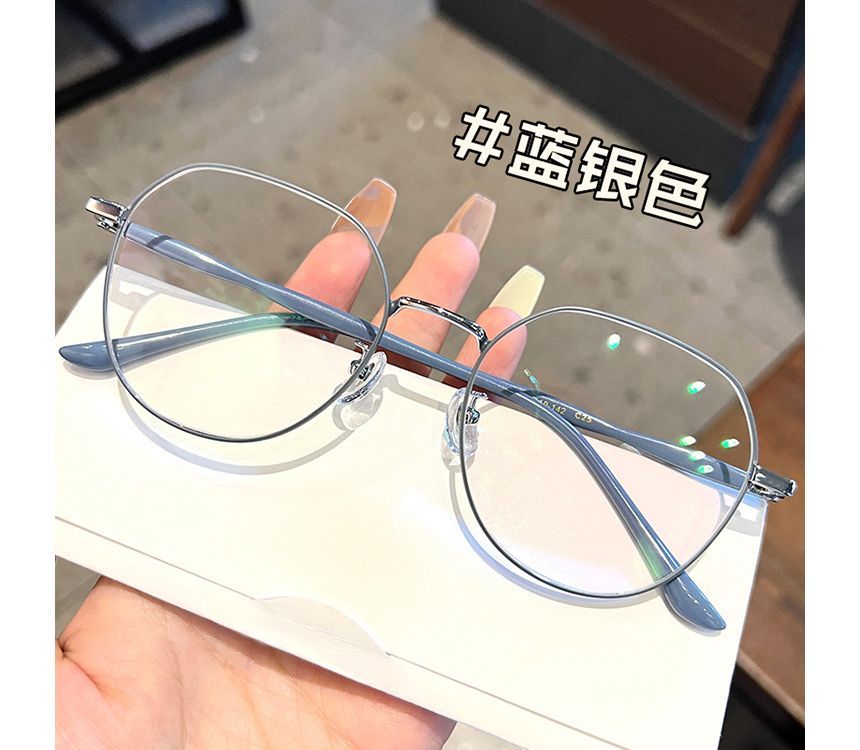 Frame Eyeglasses Light Blocking Round Blue