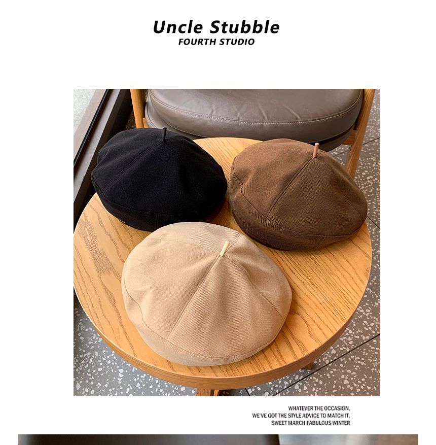 Beret Applique Lettering Hat