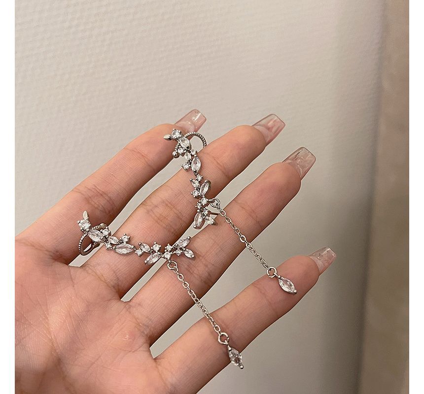 Rhinestone Earring Cuff Ear Drop with