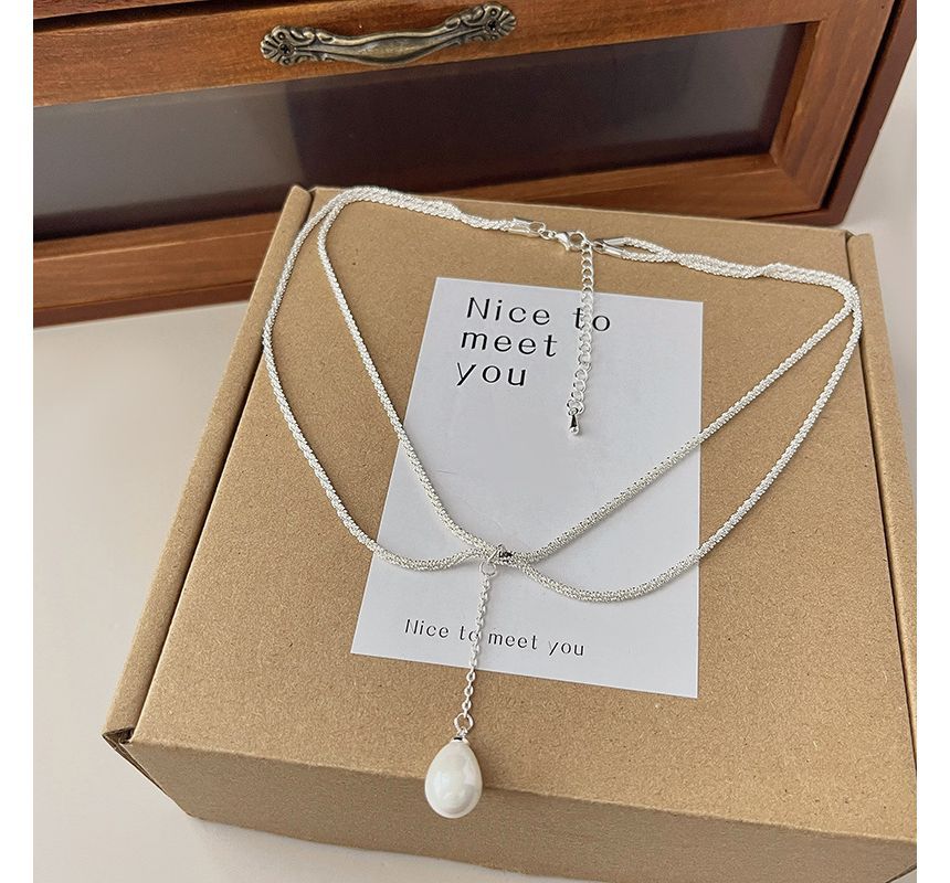 Pearl Faux Necklace Lariat