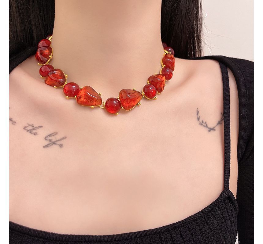 Faux Crystal Alloy Choker