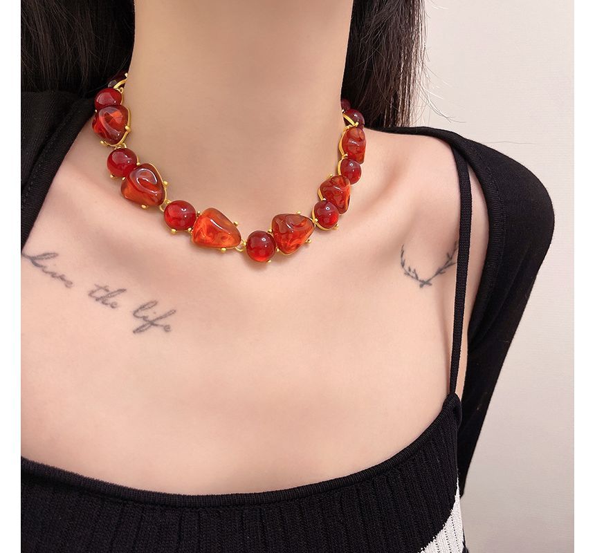 Faux Crystal Alloy Choker