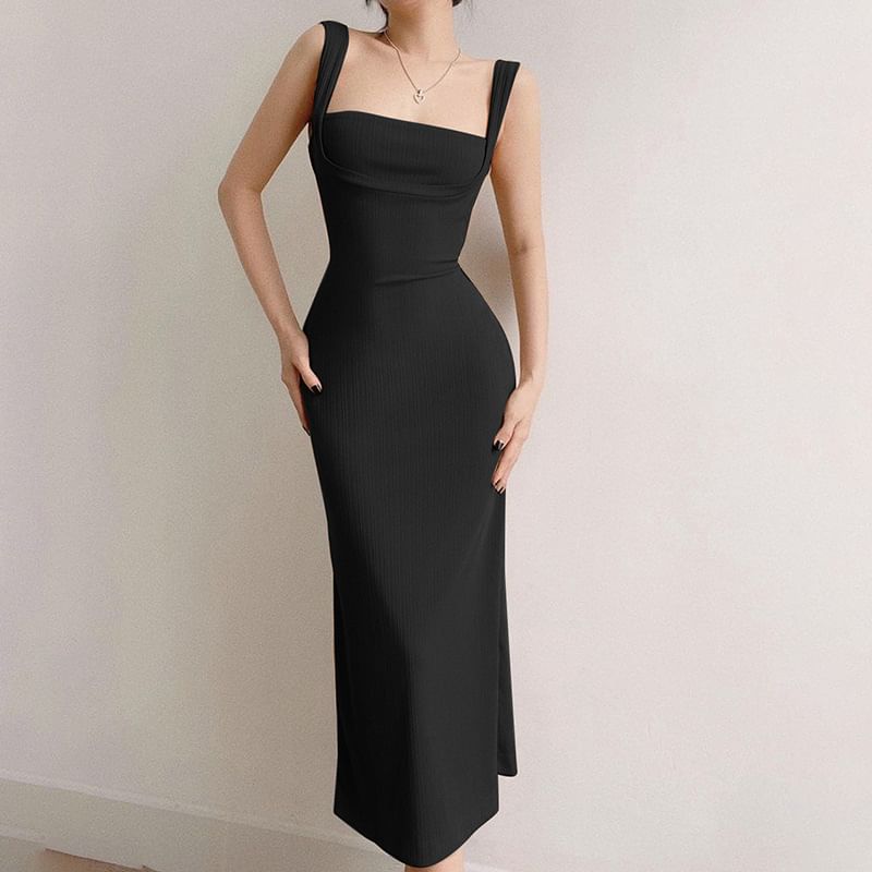 Bodycon Dress Strap Backless Maxi Spaghetti