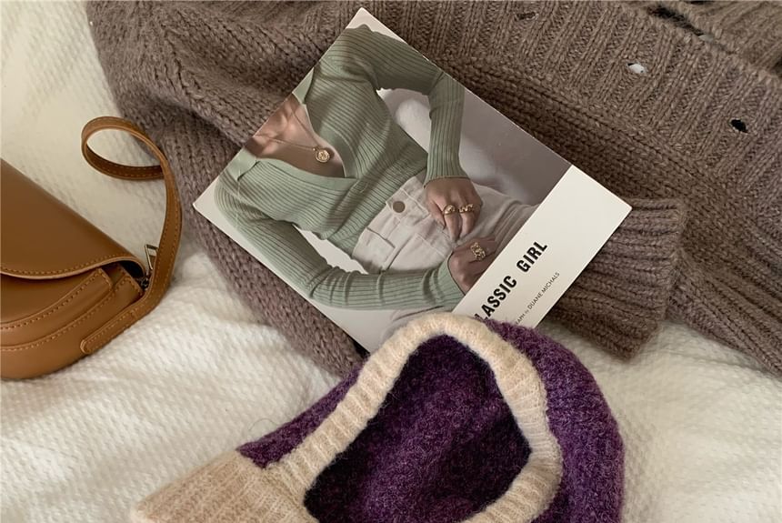 Balaclava Trim Knit Contrast