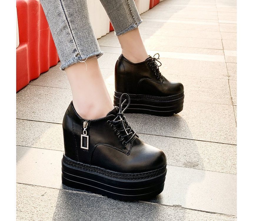 Wedge Lace Hidden Platform Ups