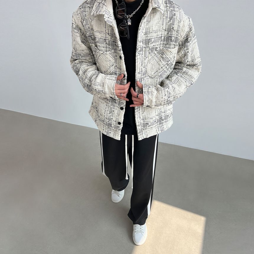 Collared Button Tweed Jacket