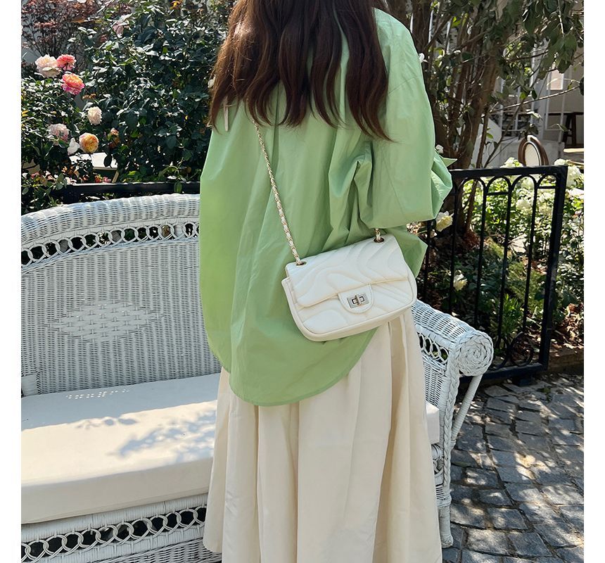 Leather Faux Flap Crossbody Bag