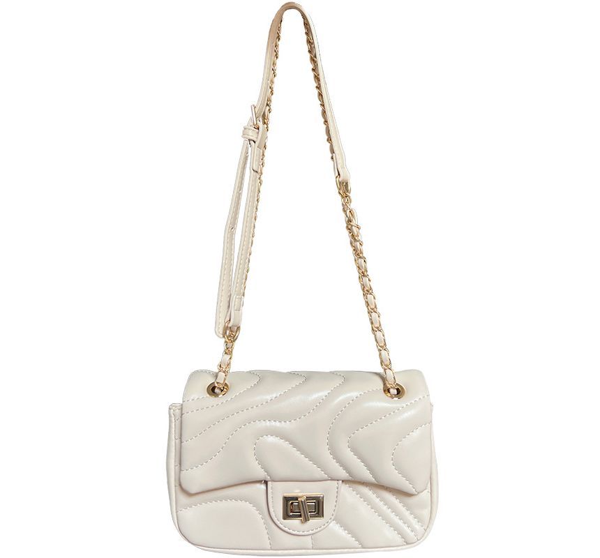 Leather Faux Flap Crossbody Bag