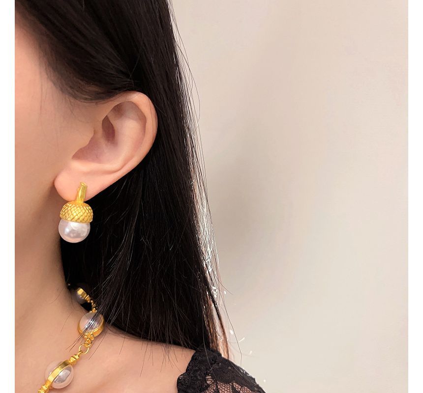 / Faux Earring Dangle Bracelet Necklace Pearl Alloy