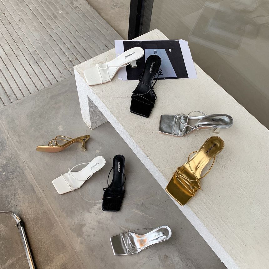 Slide Strappy Heel High Sandals