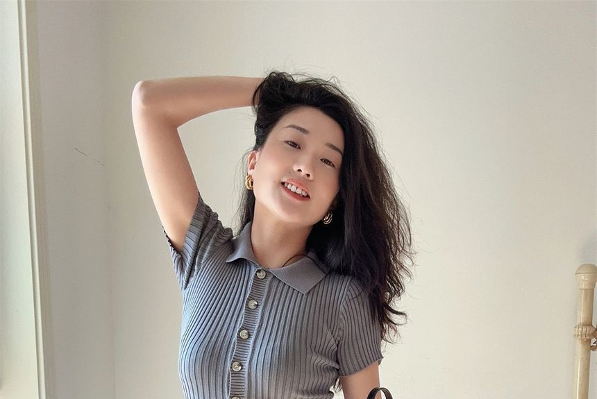 Sheath Short-Sleeve Dress Knit Midi Plain Polo