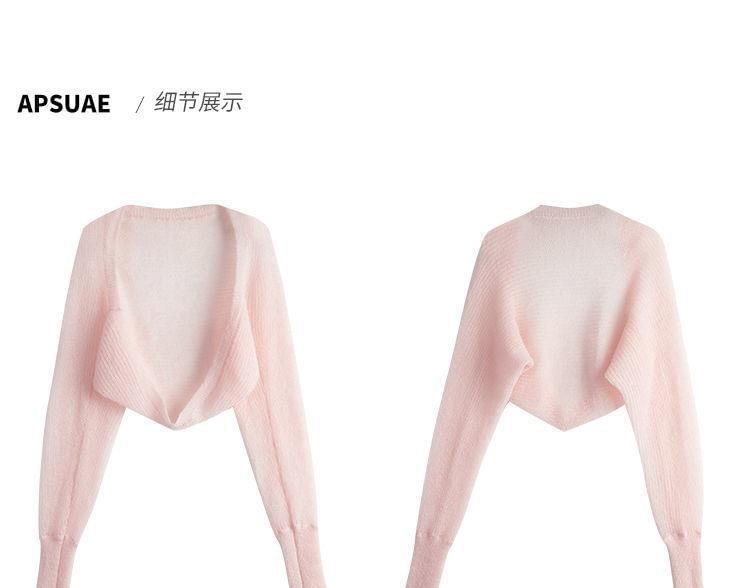 Plain Crop Open Front Cardigan