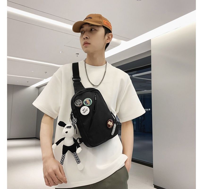 / Charm Bag Applique Nylon Sling Set Badge Lettering