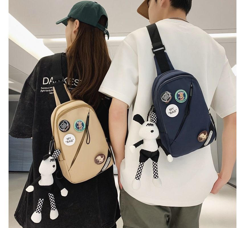 / Charm Bag Applique Nylon Sling Set Badge Lettering