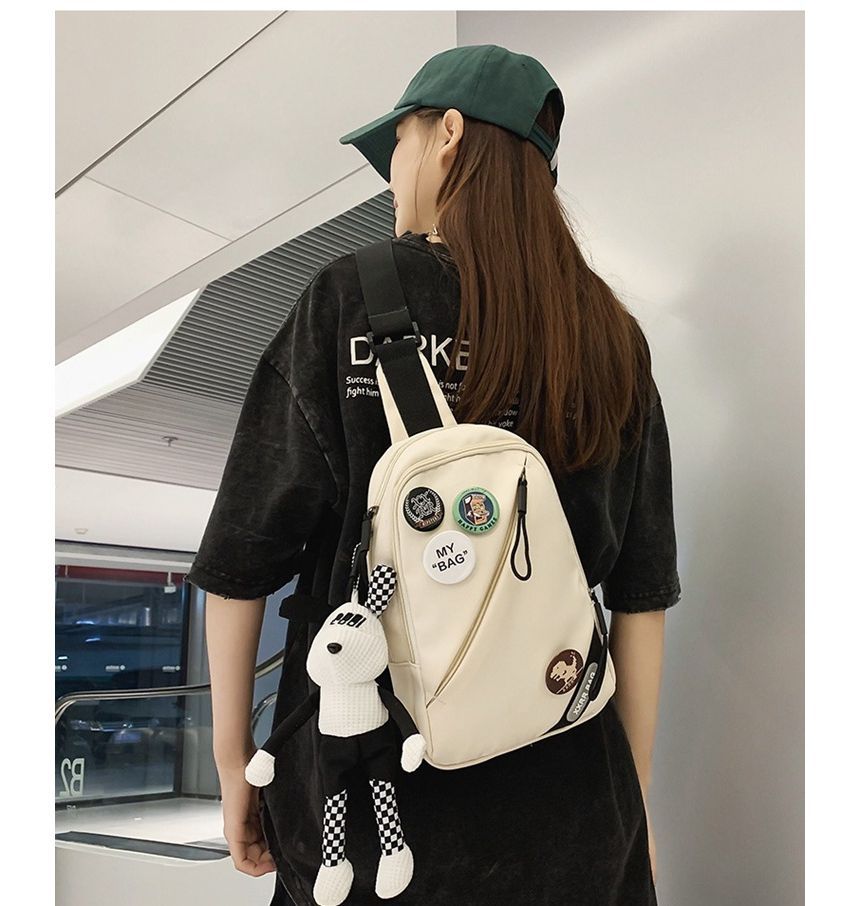 / Charm Bag Applique Nylon Sling Set Badge Lettering