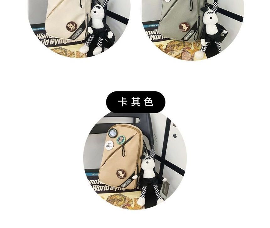 / Charm Bag Applique Nylon Sling Set Badge Lettering