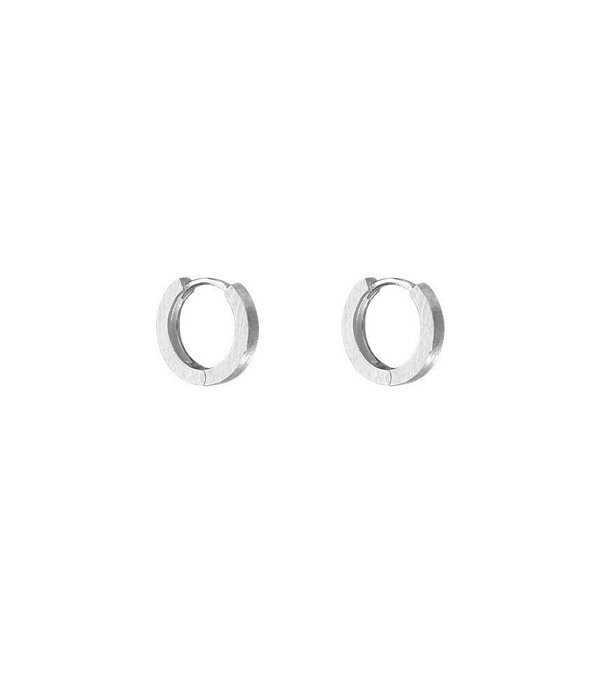Brushed Alloy Open Hoop Earring