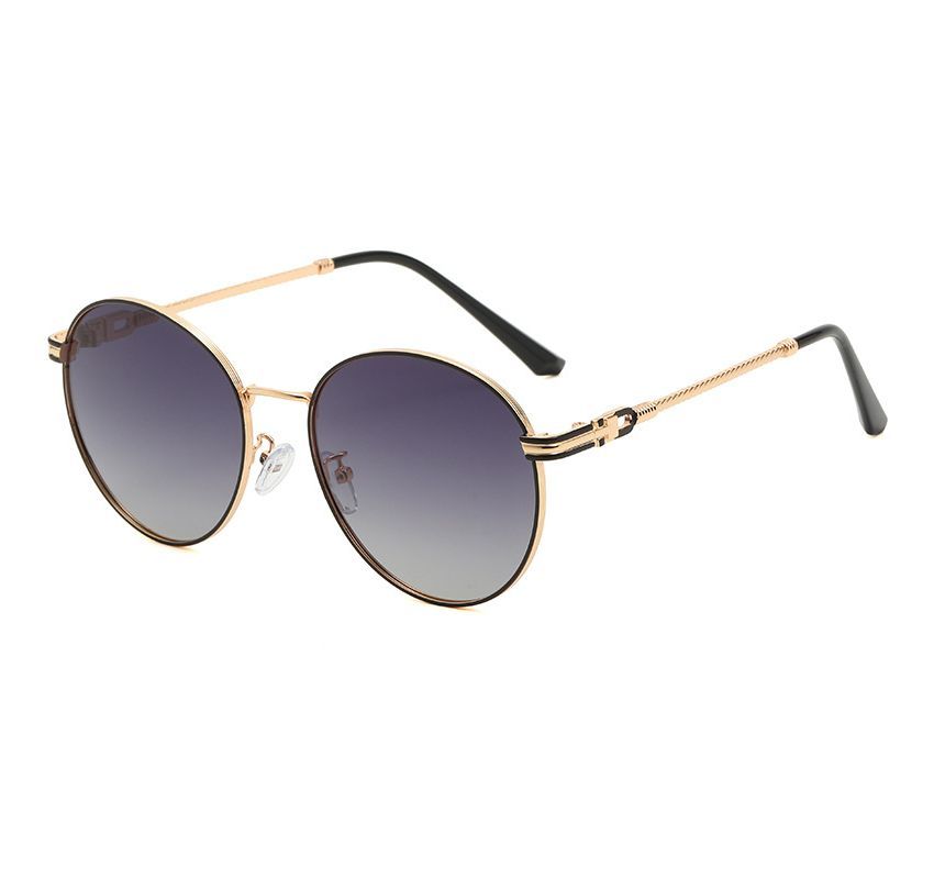 Round Polarized Metal Frame Sunglasses