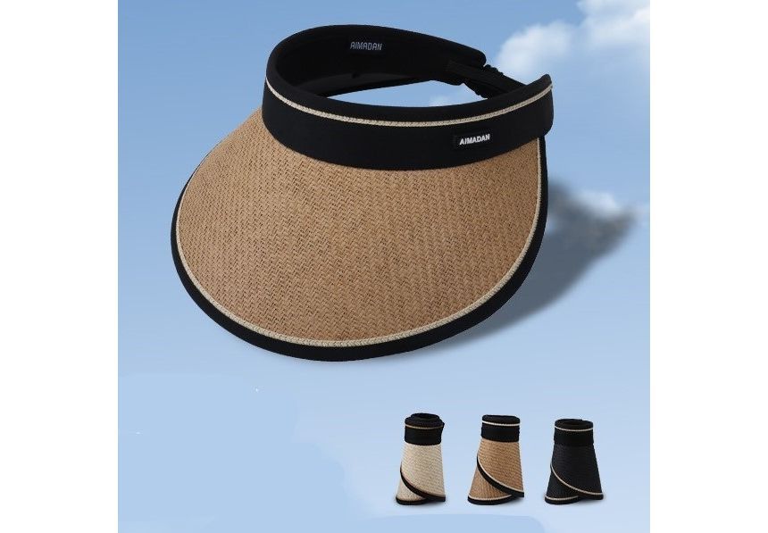 Sun Straw Piped Hat