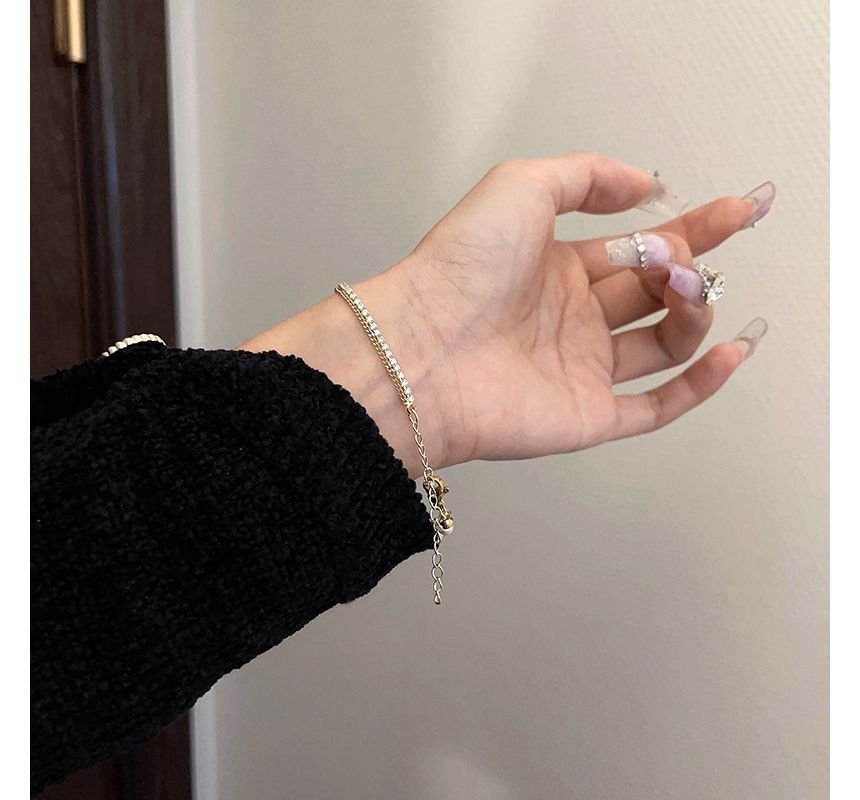 Faux Bracelet Alloy Floral Pearl