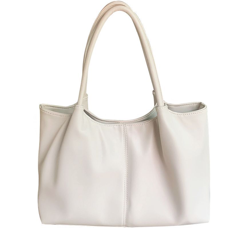 Leather Tote Plain Faux Shoulder