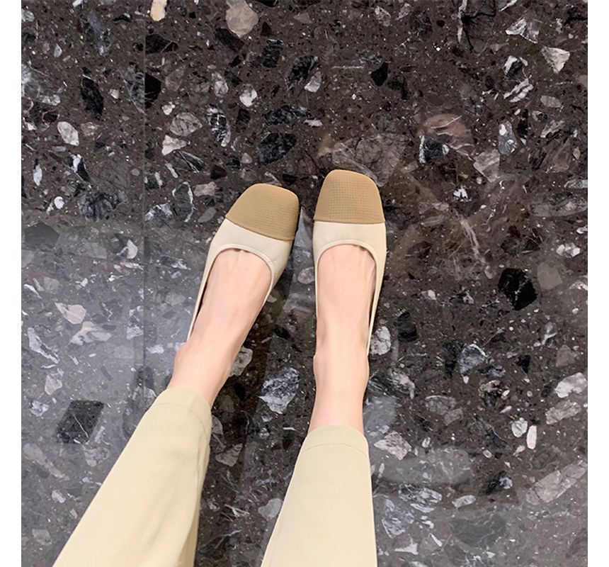 Flats Square-Toe Two-Tone