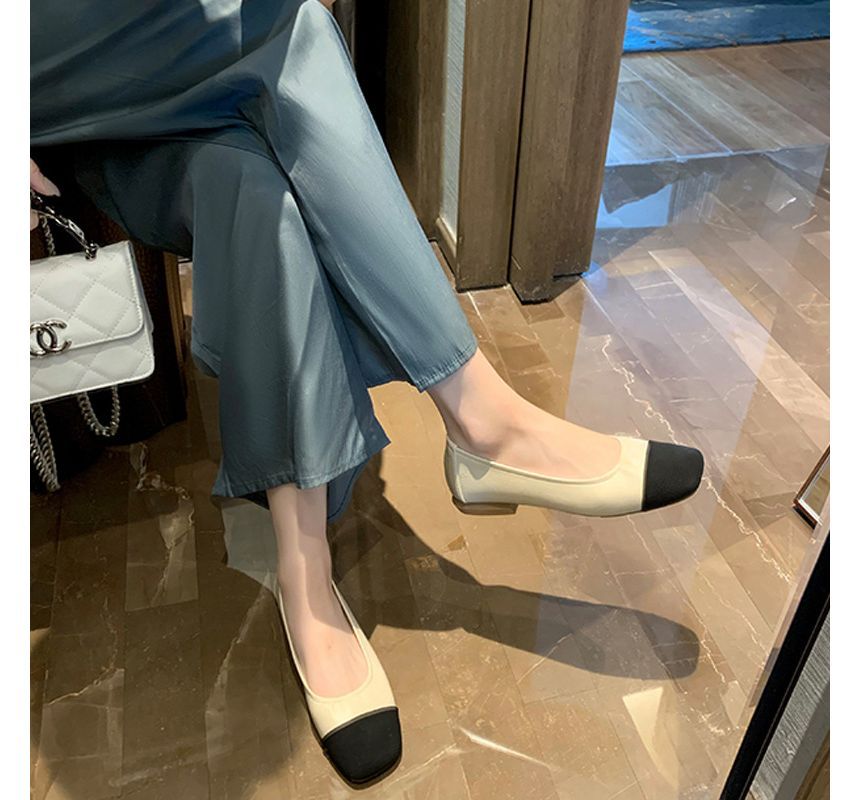 Flats Square-Toe Two-Tone