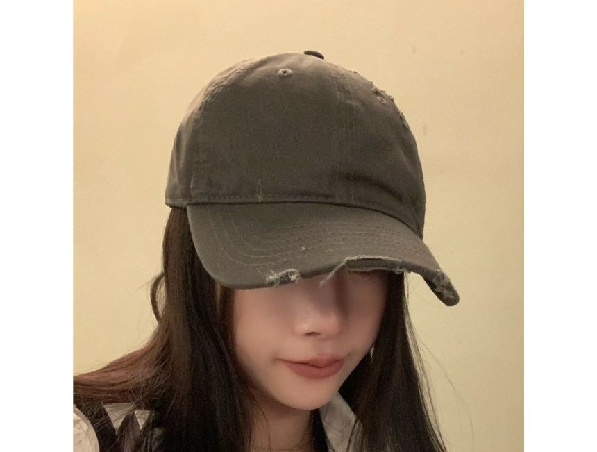 Cap Baseball Distressed Plain