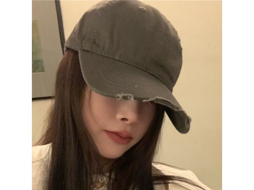 Cap Baseball Distressed Plain