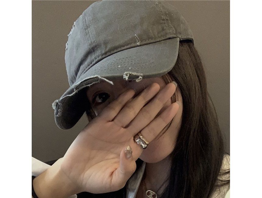 Cap Baseball Distressed Plain