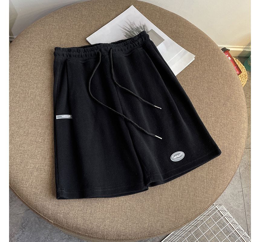 Lettering Waist Drawstring Shorts