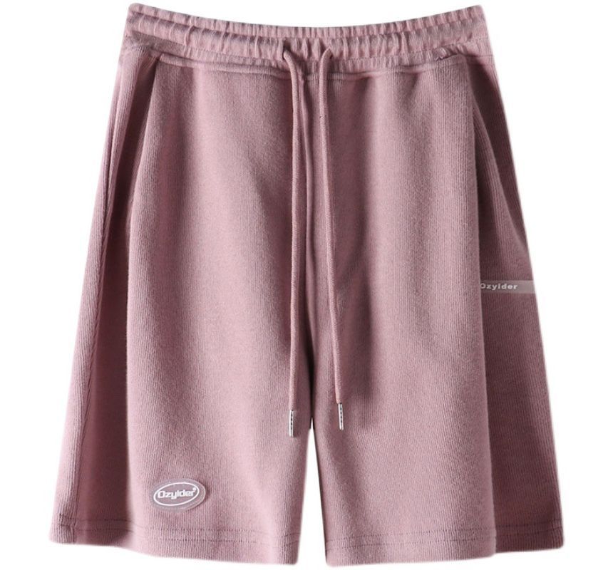 Lettering Waist Drawstring Shorts