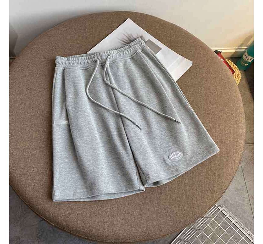 Lettering Waist Drawstring Shorts