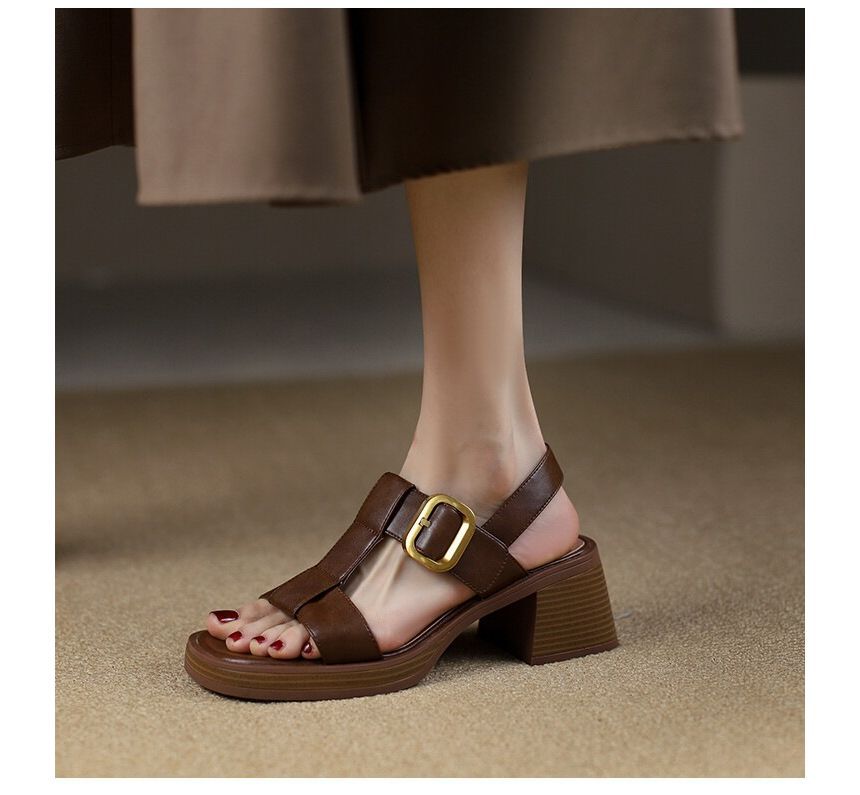 Heel Chunky Slingback Sandals